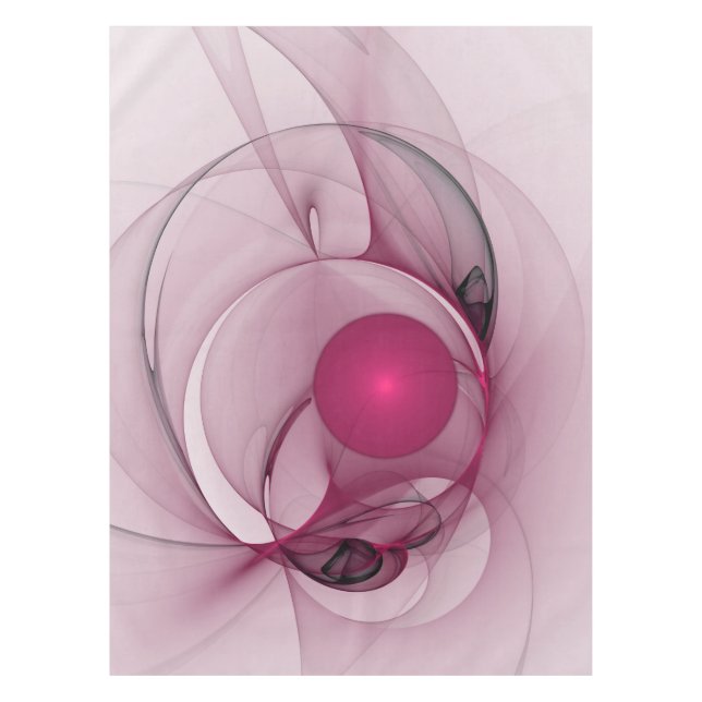 Nappe Fractal, moderne Berry Abstrait Art rose (Devant)