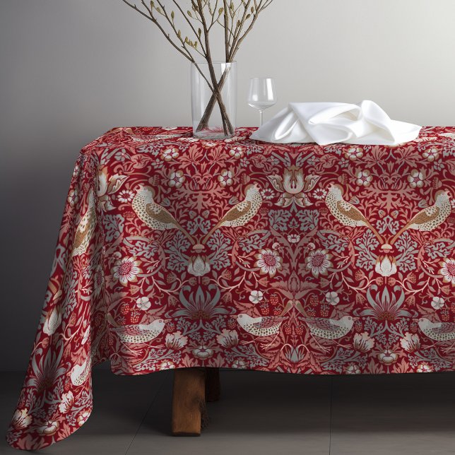 Nappe Fraise Thief Rouge William Morris Motif Floral (Créateur téléchargé)
