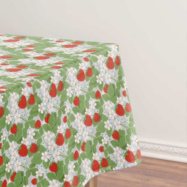 Nappe Fraises et fleurs rose et blanche (In Situ)