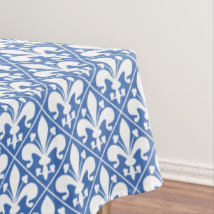 Nappe French Fleur de Lys assez bleu et blanc