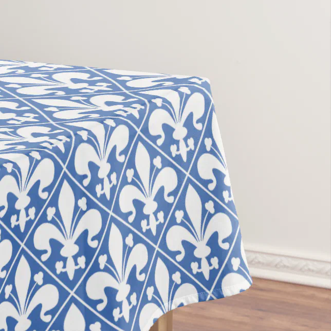 Nappe Antik’Etoffe – Fleurs De Lys Et Monogramme Sous Couronne – 105x110 Cm, Coton, XXème