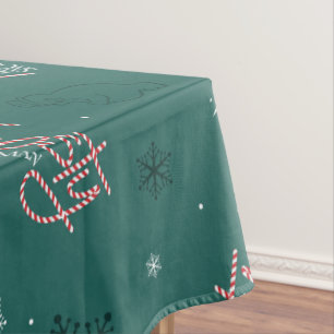 Nappe Frosty Snowman Green Snowflake Motif