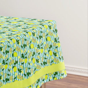 Nappe Fruit d'été jaune et de mer Citron bleu rayé