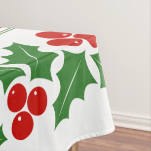 Nappe Fruit et rouge, rayures vertes Noël