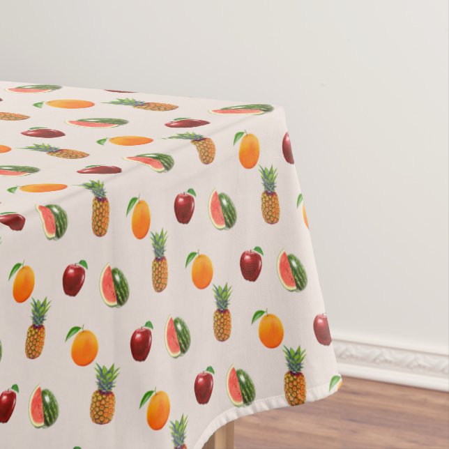Nappe Fruits assortis sur fond beige clair (In Situ)