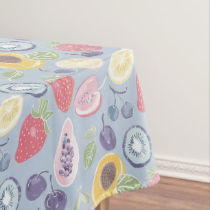 Nappe Fruits colorés Monogramme Motif de printemps