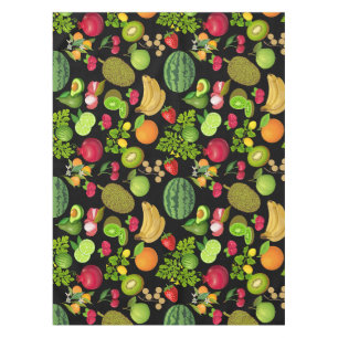 Nappe Fruits colorés Motif 01.b Black BG
