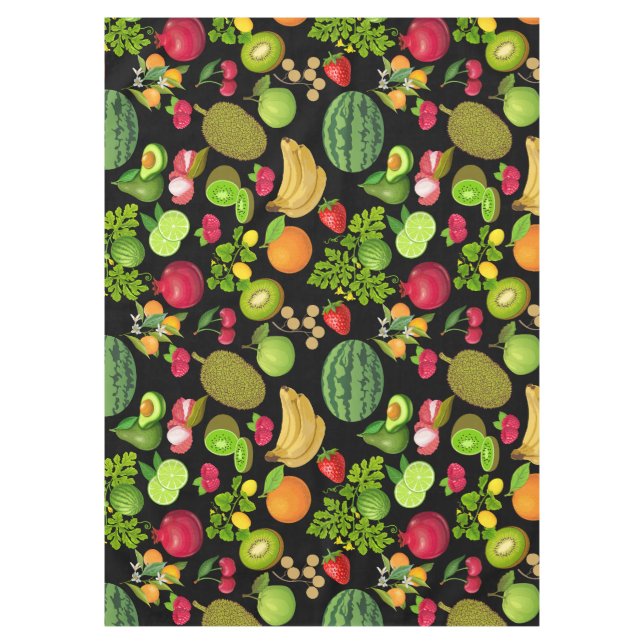 Nappe Fruits colorés Motif 01.b Black BG (Devant)