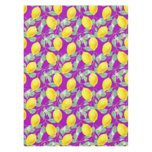 NAPPE FRUITS DE CITRON SUR FOND VIOLET