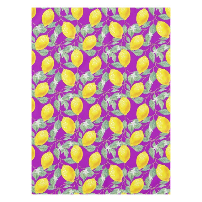 NAPPE FRUITS DE CITRON SUR FOND VIOLET (Devant)