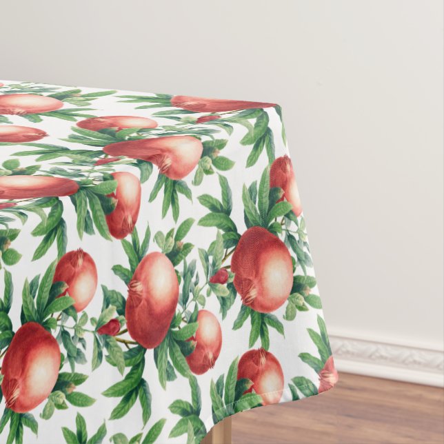 Nappe Fruits de grenade rouge et Feuilles verts (In Situ)