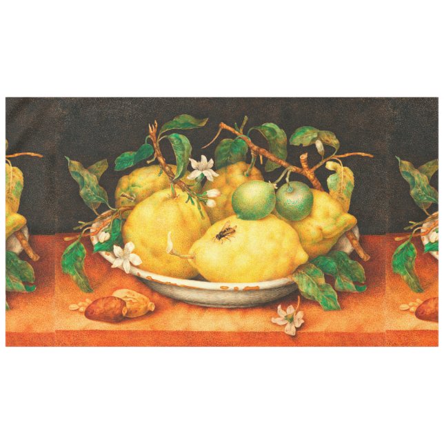 NAPPE FRUITS DE SAISON LÉMONS ET FLEURS BLANCHES (Devant (Horizontal))