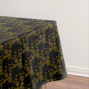 Nappe FS Style 1-NOIR-OR-52x70 TABLECLOTH EN COTON