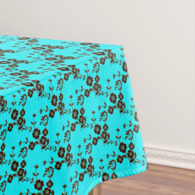Nappe FS Style 1-Robins Oeuf Bleu-Brown-52x70 TABLECLOTH (In Situ)