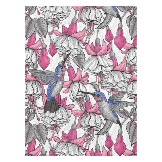 Nappe Fuchsia et colibris blancs (Devant)
