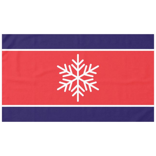 Nappe Fun Nordic White Snowflake Bright Red Navy rayures (Devant (Horizontal))