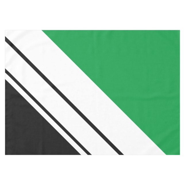 Nappe Fun Sporty Black Green Diagonal White Stripes (Devant (Horizontal))