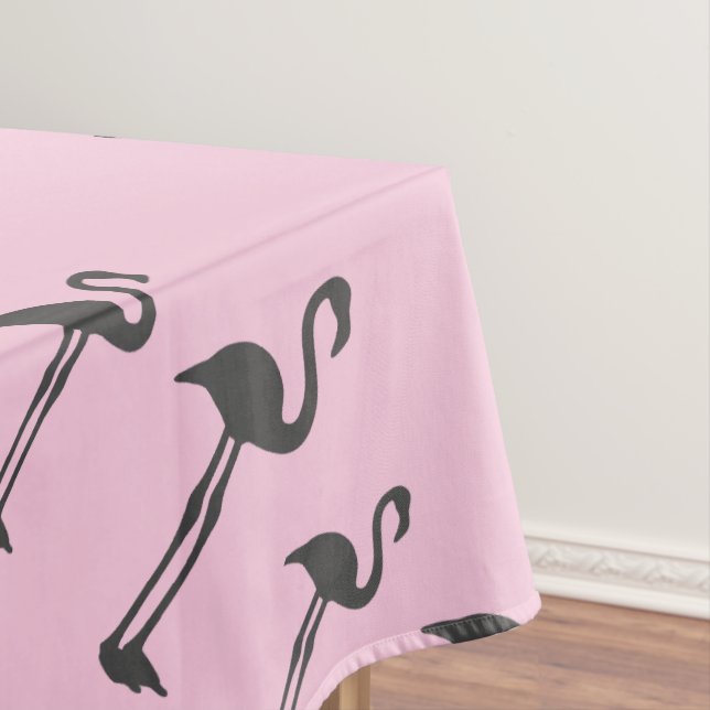 Nappe Funky Grey Flamant rose rose Motif oiseaux (In Situ)
