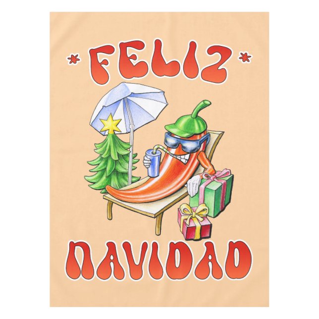 Nappe Funny Feliz Navidad Cute Christmas Chili (Devant)