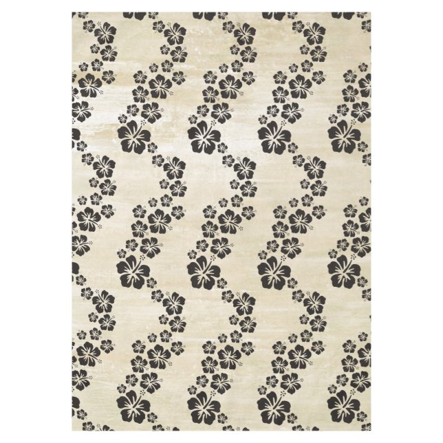 Nappe Funny Hibiscus tropical fleurit noir + votre backg (Devant)