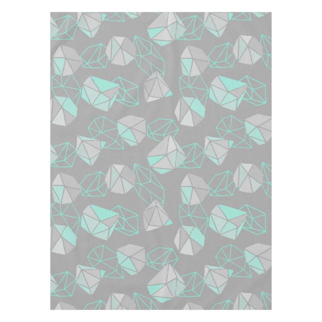 Nappe Gems moderne Motif Gris & Aqua (Devant)
