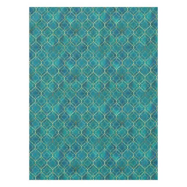 Nappe Géométrie Émeraude Dorée (Devant)