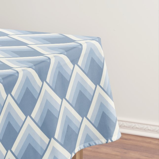 Nappe géométrique Abstraite, bleu et blanc cassé 2 (In Situ)