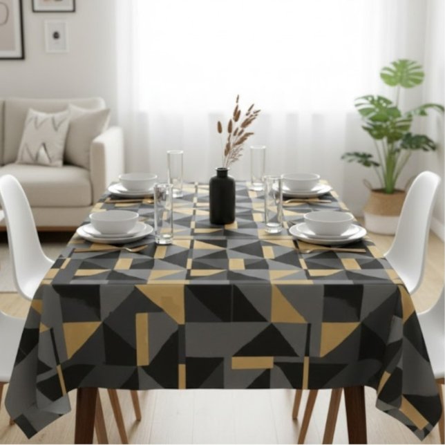Nappe Géométrique Noire, Grise et Or (Créateur téléchargé)