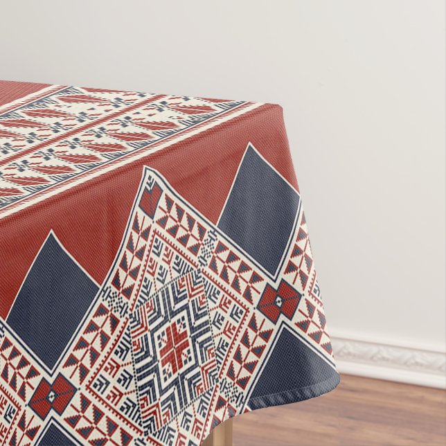 Nappe géométrique rouille et bleue (In Situ)