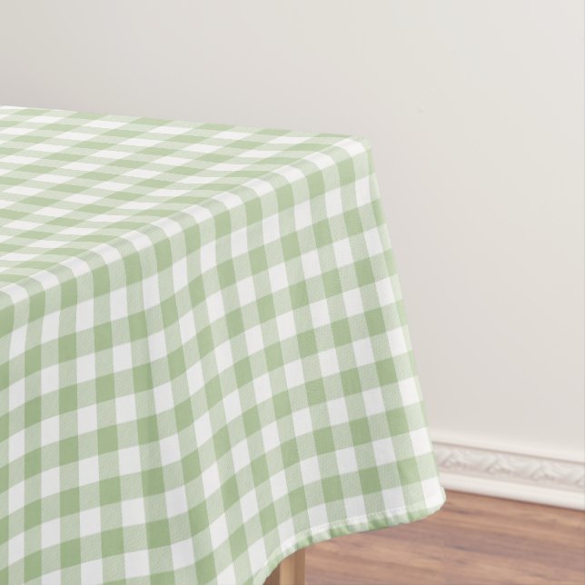 Nappe Gingham à carreaux de sauge et de buffle blanc (In Situ)
