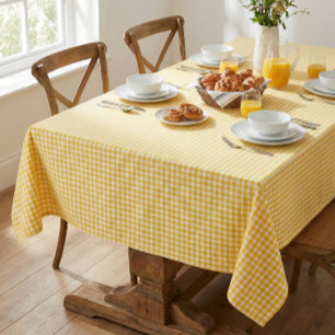 Nappe Gingham à carreaux jaune soleil Maison de campagne