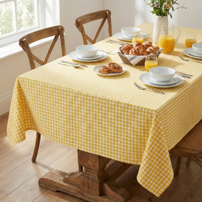 Nappe Gingham à carreaux jaune soleil Maison de campagne (Créateur téléchargé)