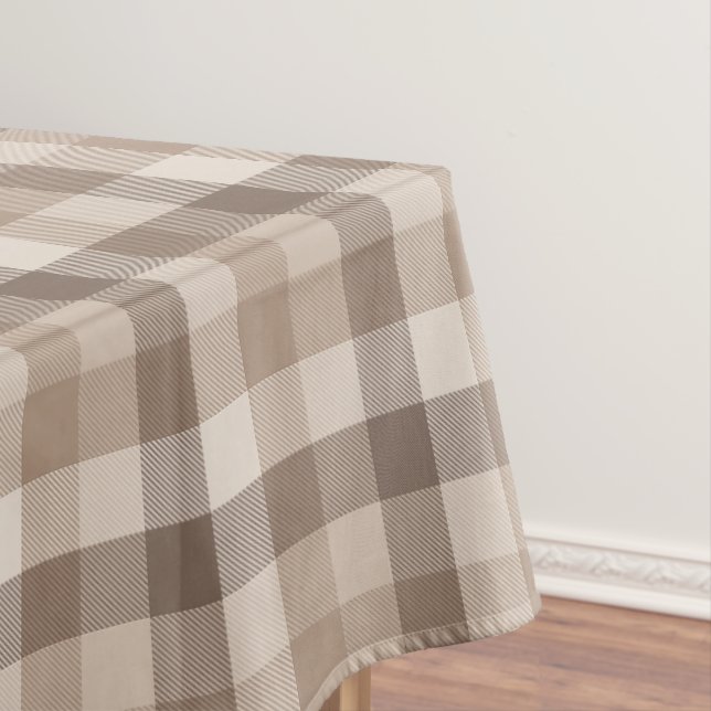 Nappe Gingham à carreaux marron terre neutre  (In Situ)