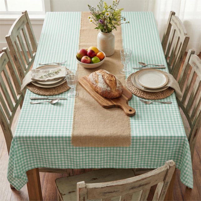 Nappe Gingham carreauté vert menthe de printemps  (Créateur téléchargé)