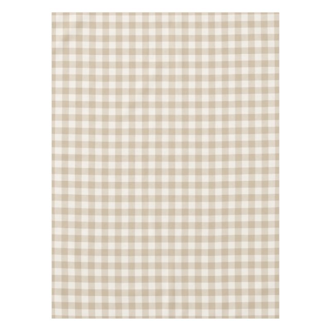 Nappe Gingham Vérifié Classique Beige Naturel (Devant)