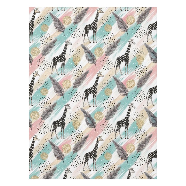 Nappe Giraffe Whimsical Polka Dot Motif - Pastel (Devant)