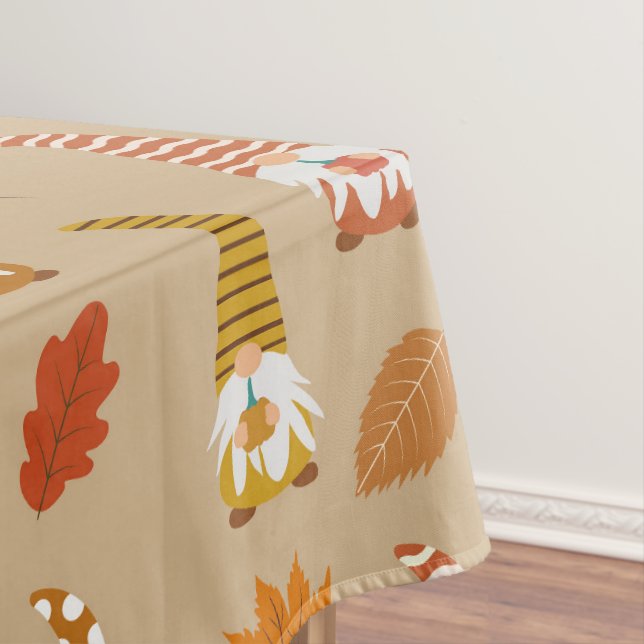Nappe Gnomes de Thanksgiving avec feuilles d'automne   (In Situ)