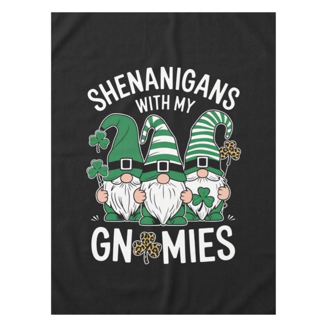 Nappe Gnomes léopard Shamrock chanceux St Patricks Day  (Devant)