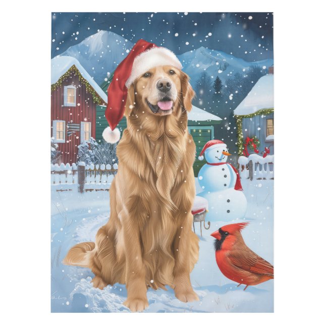 Nappe Golden Retriever Winter Wonderland Noël Joie (Devant)