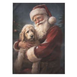 Nappe Goldendoodle avec Noël Festif du Père Noël