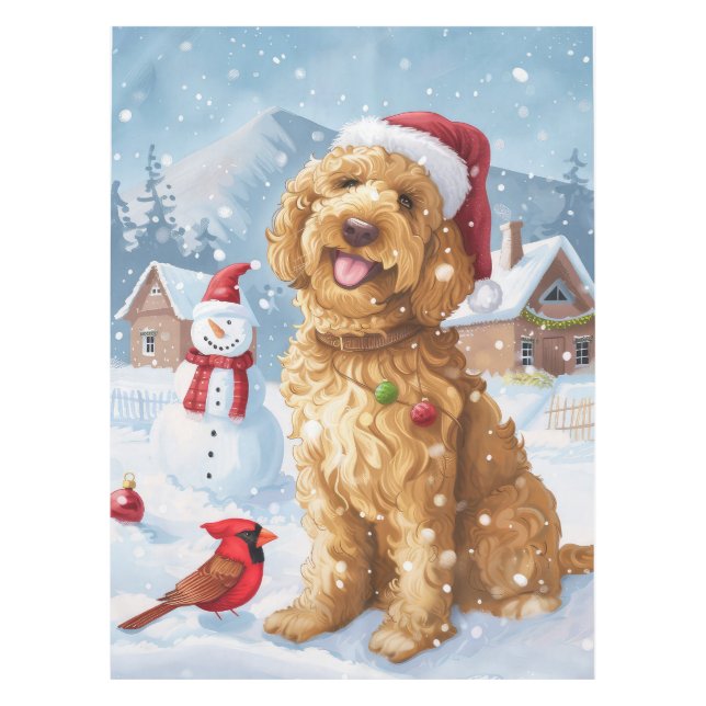 Nappe Goldendoodle Winter Wonderland Christmas Joy (Devant)