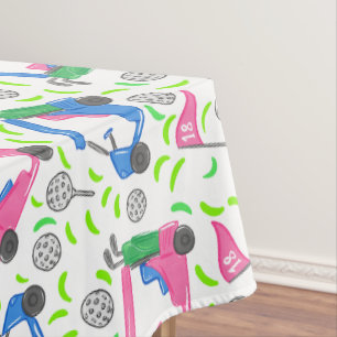 Nappe Golfeur Préparé Motif de Golf Rose Bleu Chariots d