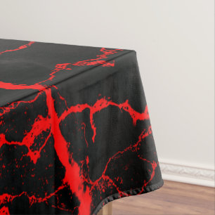 Nappe Goth nocturne d'horreur - Noir et Blanc, Rouge