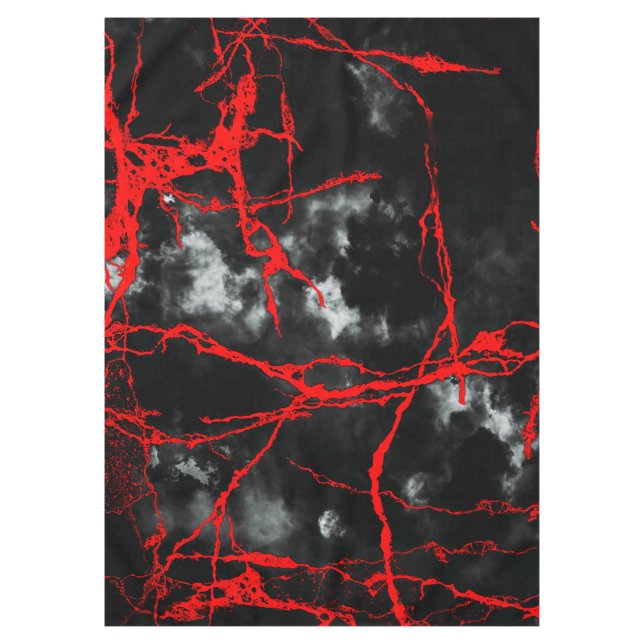 Nappe Goth nocturne d'horreur - Noir et Blanc, Rouge (Devant)