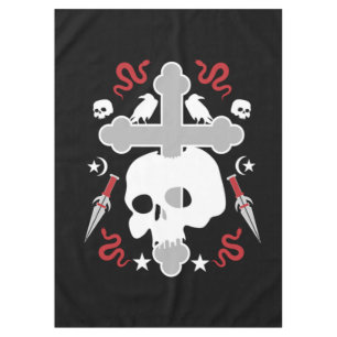 Nappe Goth Sous-Culture Crâne et art croisé