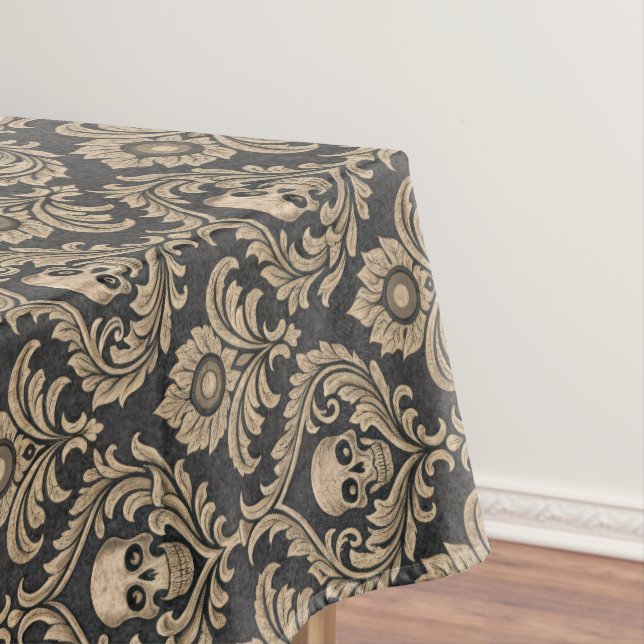 Nappe Gothique Élégance Crâne Damas (In Situ)