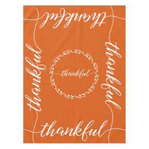 Nappe Grâces Script Brûlé Orange Thanksgiving