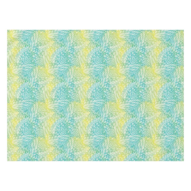 Nappe Gradient jaune et bleu vintage floral (Devant (Horizontal))