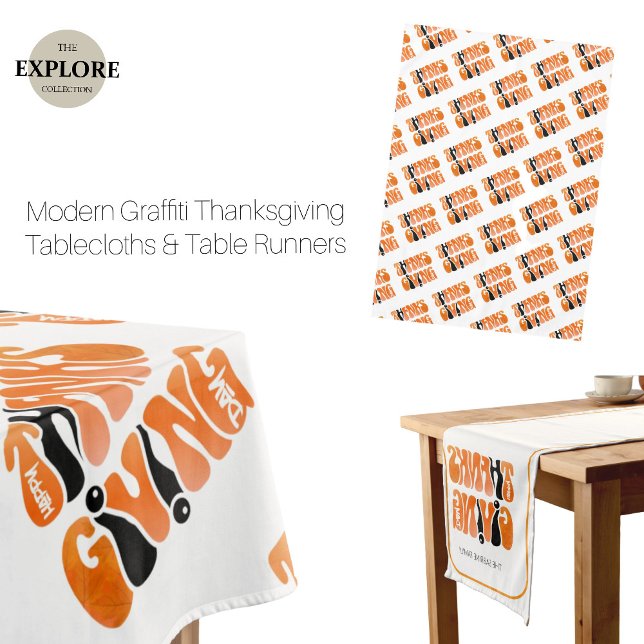 Nappe Graffiti blanc moderne Thanksgiving automne automn (Créateur téléchargé)