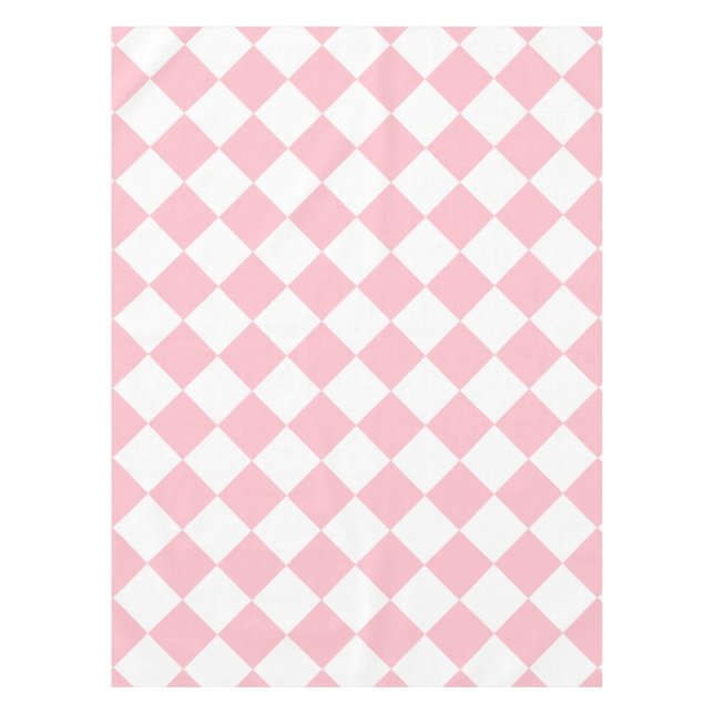 Nappe Grand Checkered de Diag - blanc et rose (Devant)